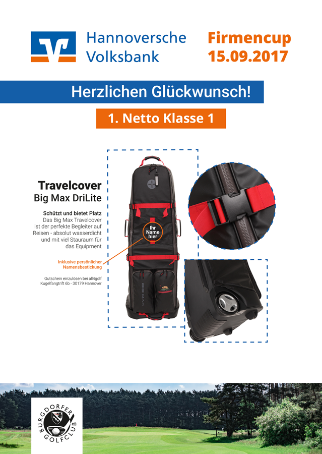 all4golf Travelcover Gutschein